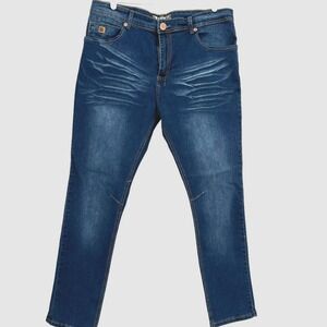 Denom New York Men's Stretch Slim Blue Denim Jeans Size 36x30 Five Pockets NWOT